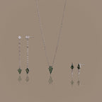 Aerial Agate Jewelry Set in Silver