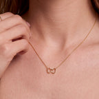 Solid Gold Interlocking Heart Necklace