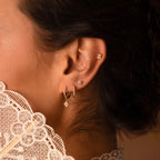 Vera Pave Huggies in 18K Gold