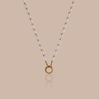 Pearl Station Beaded Charm Necklace
