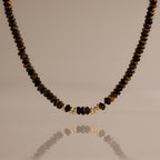 Beaded Tiger's Eye Necklace in 18K Gold
