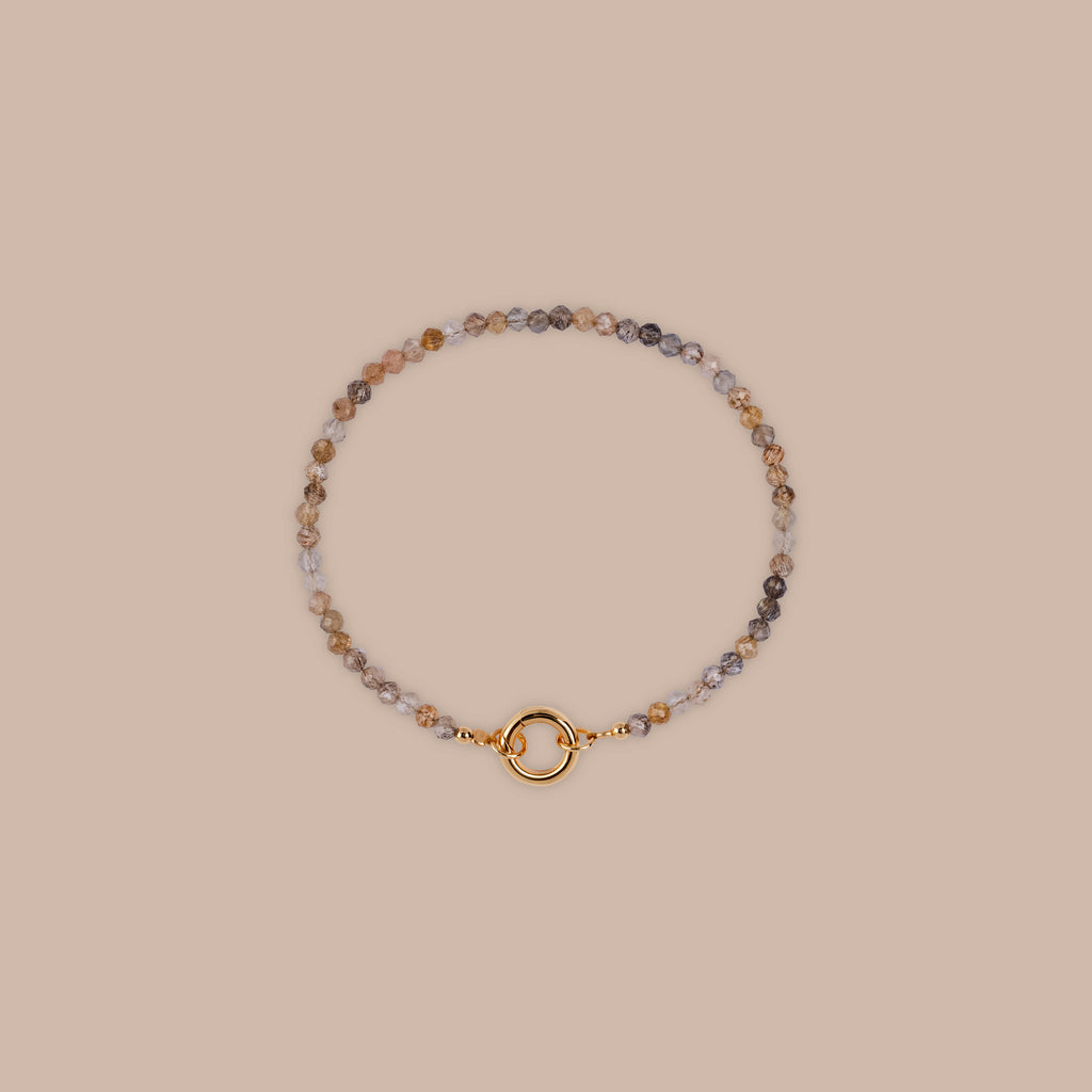 Sunstone Beaded Charm Bracelet