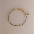 Sunstone Beaded Charm Anklet in 18K Gold