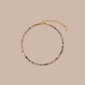 Sunstone Beaded Charm Anklet in 18K Gold