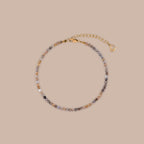 Sunstone Beaded Charm Anklet in 18K Gold
