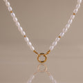 Pearl Beaded Charm Necklace in 18K Gold