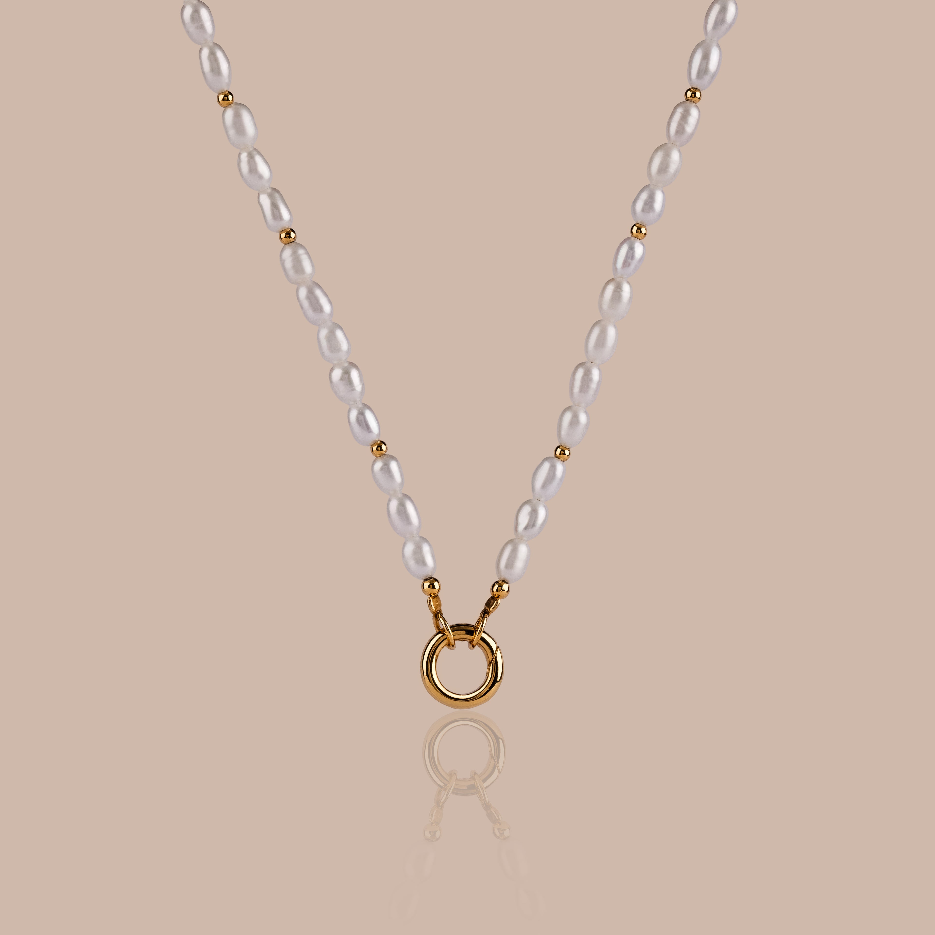 Pearl Beaded Charm Necklace