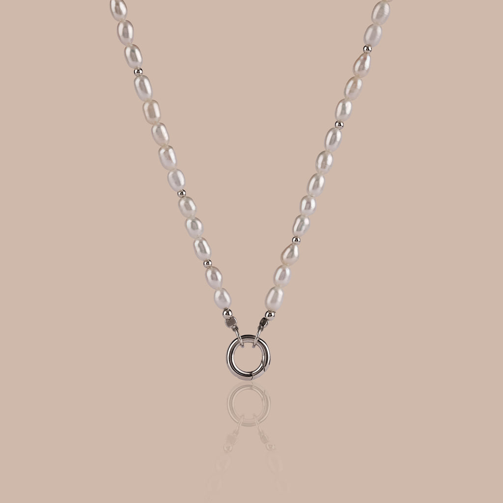Pearl Beaded Charm Necklace