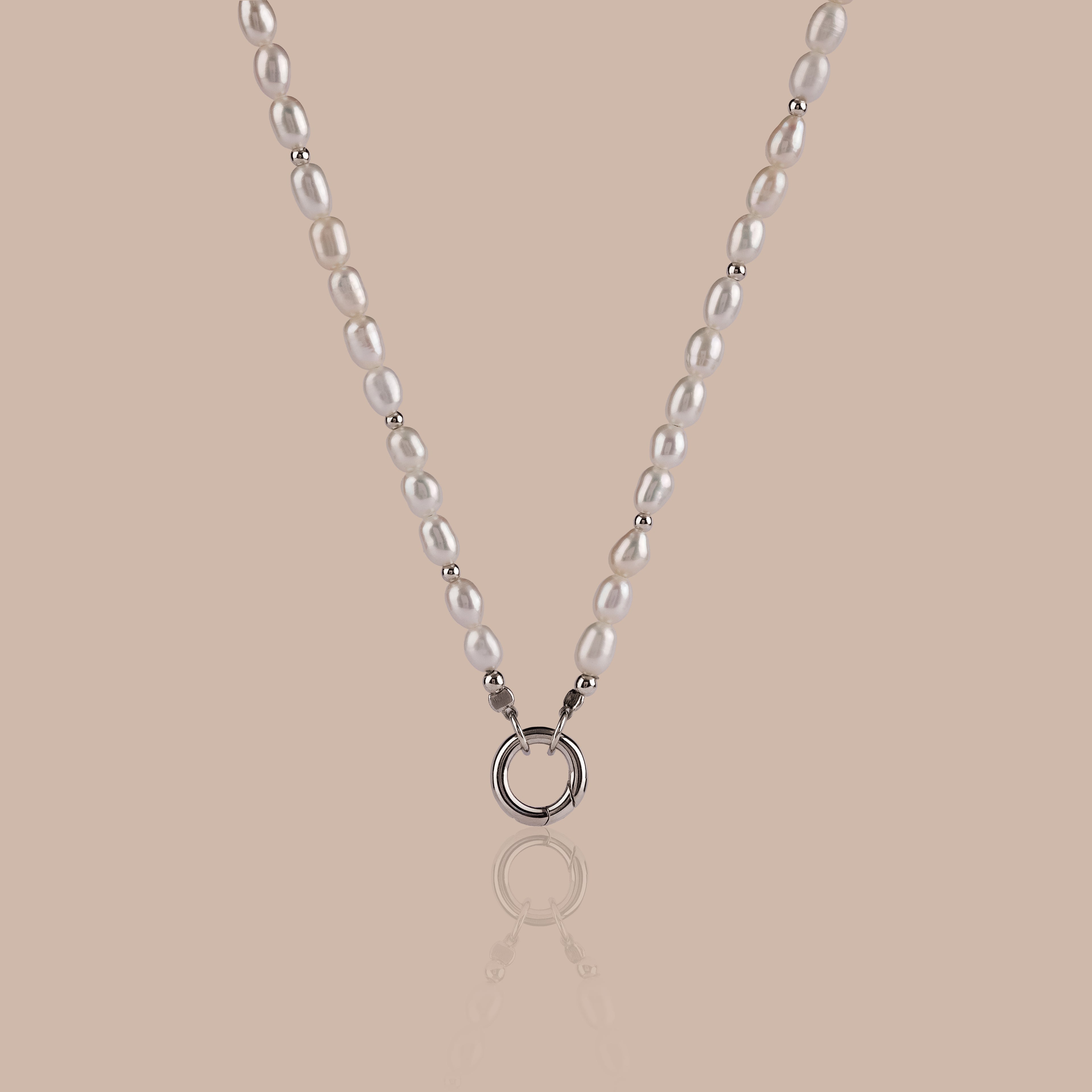 Pearl Beaded Charm Necklace