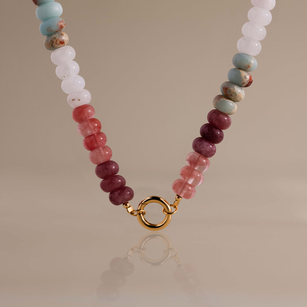 Ember Beaded Charm Necklace in 18K Gold