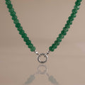 Evergreen Beaded Charm Necklace in Silver