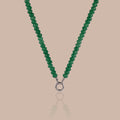 Evergreen Beaded Charm Necklace in Silver