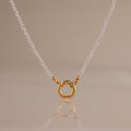 Quartz Beaded Charm Necklace in 18K Gold