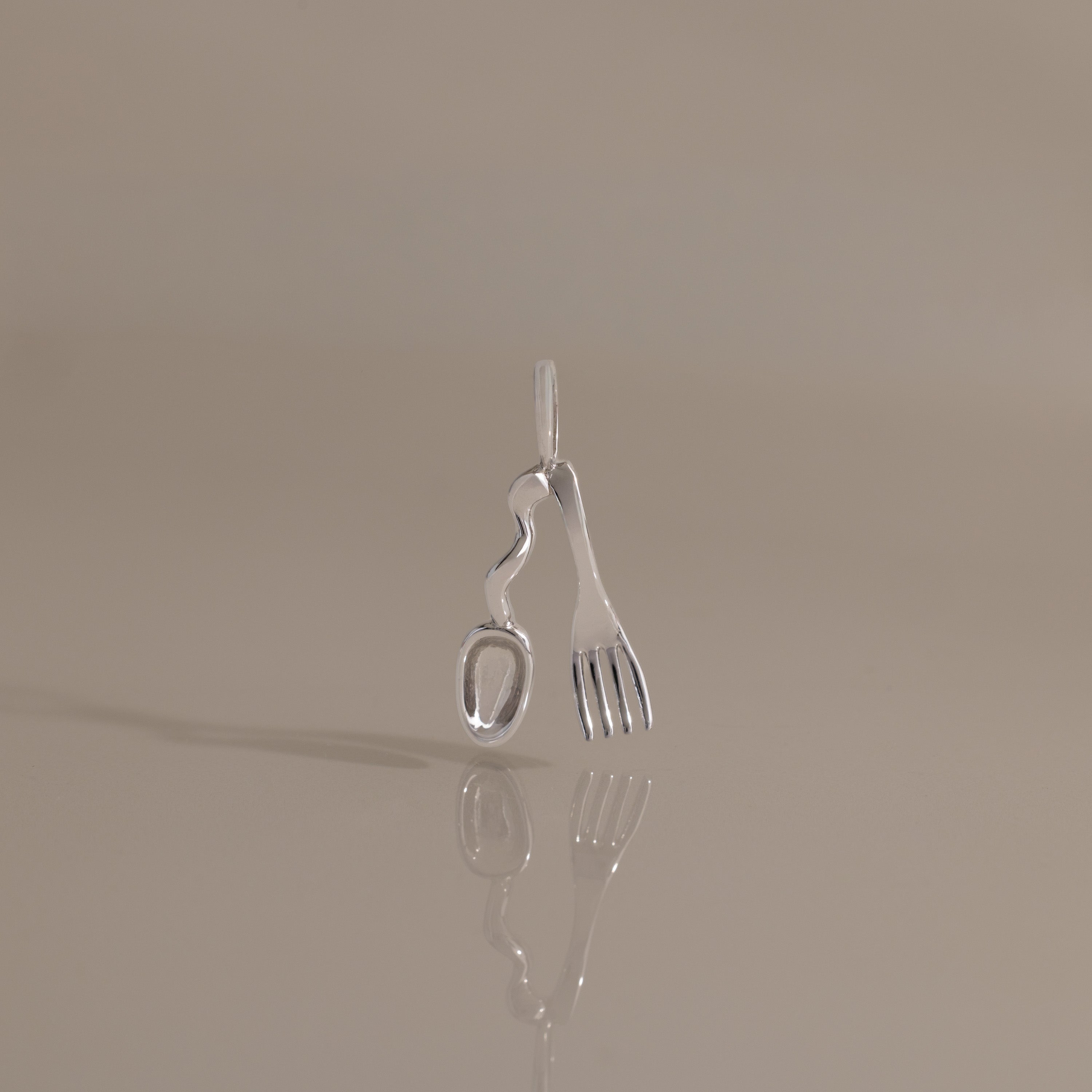 Spoon & Fork Charm in Silver