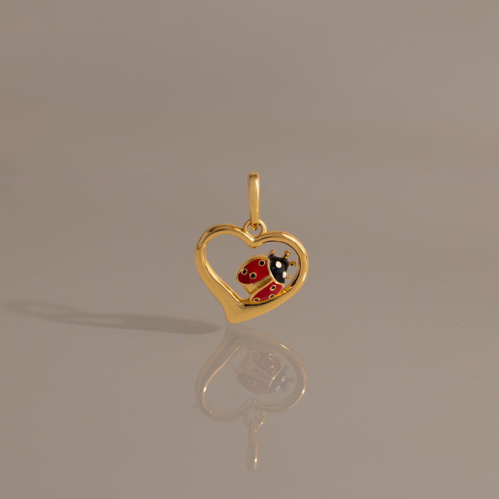 Ladybug Heart Charm