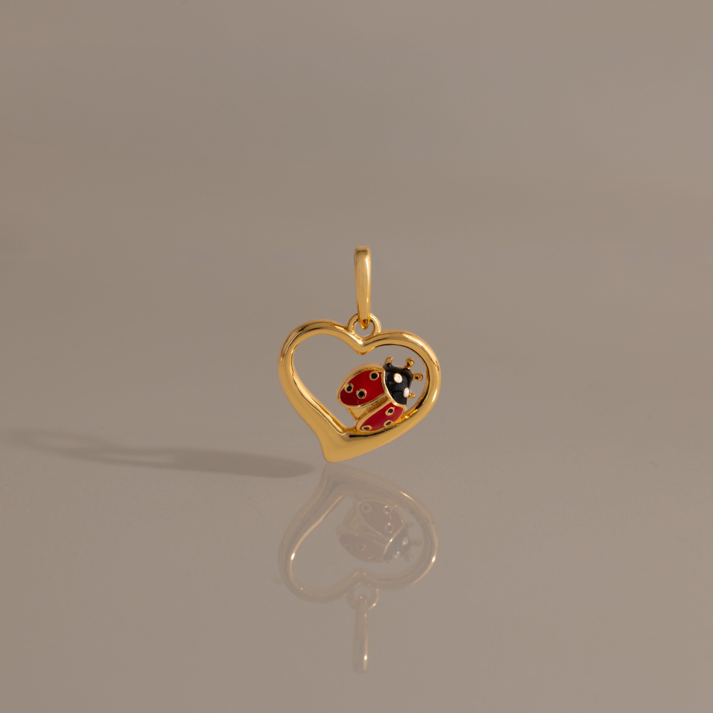 Ladybug Heart Charm
