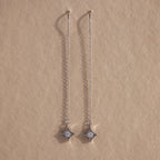 Cosmic Star Threader Earrings in Silver