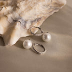 Shimmer Pearl Drop Earrings in Silver