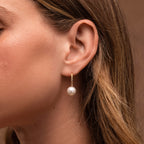 Shimmer Pearl Drop Earrings in 18K Gold