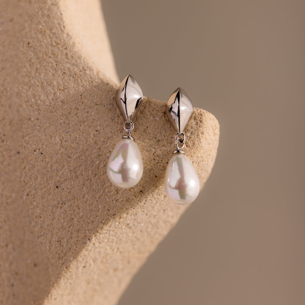 Tiny Pearl Drop Studs