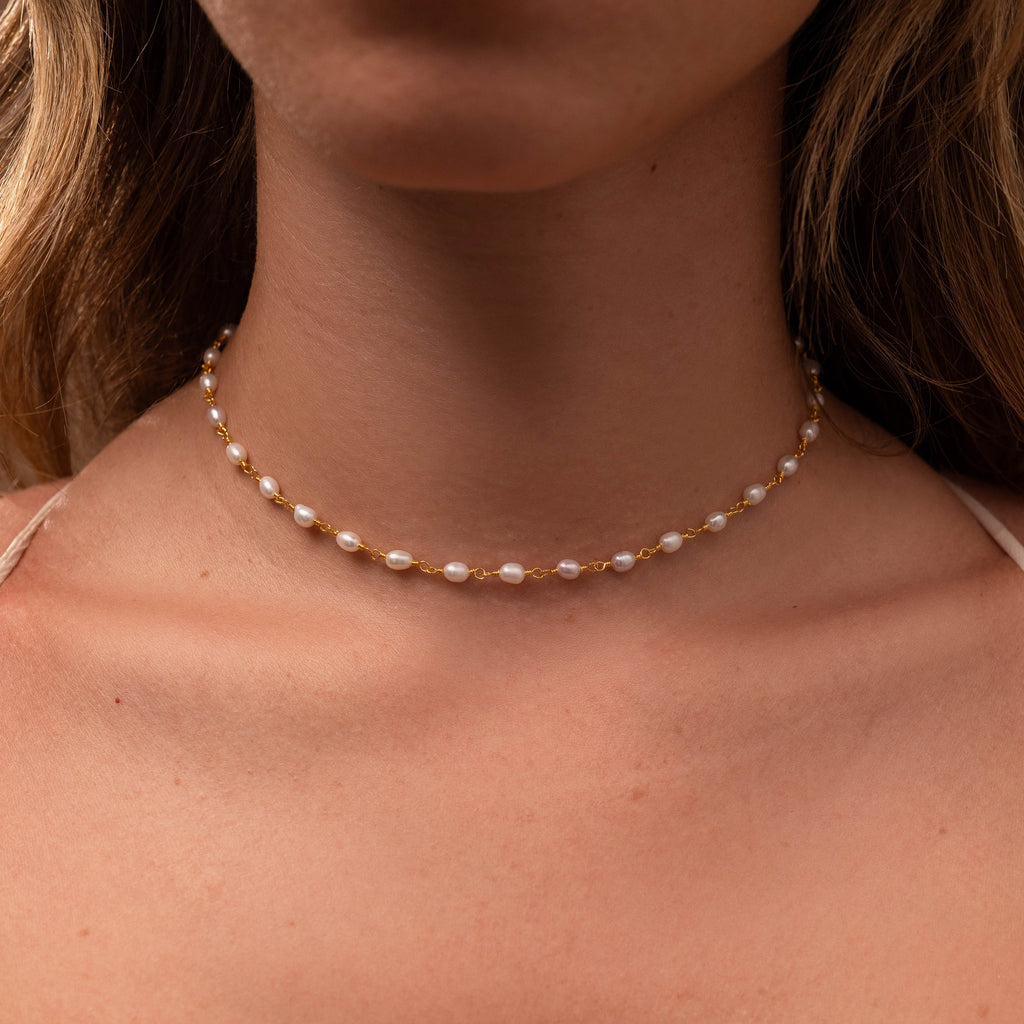 Aurora Pearl Station Necklace