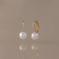 Shimmer Pearl Drop Earrings in 18K Gold