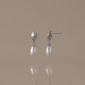 Tiny Pearl Drop Studs in Silver