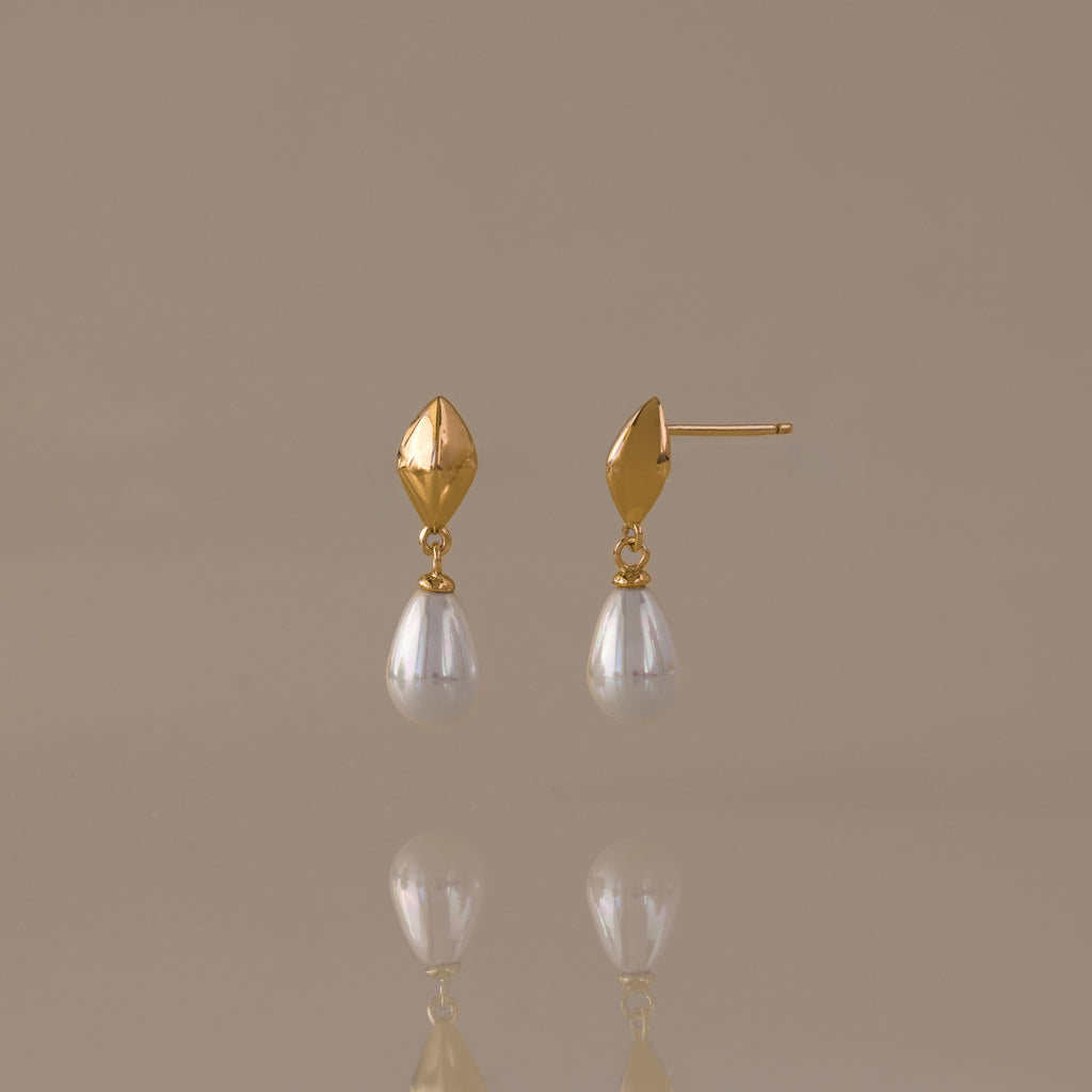 Tiny Pearl Drop Studs