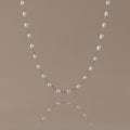 Aurora Pearl Station Necklace in Silver