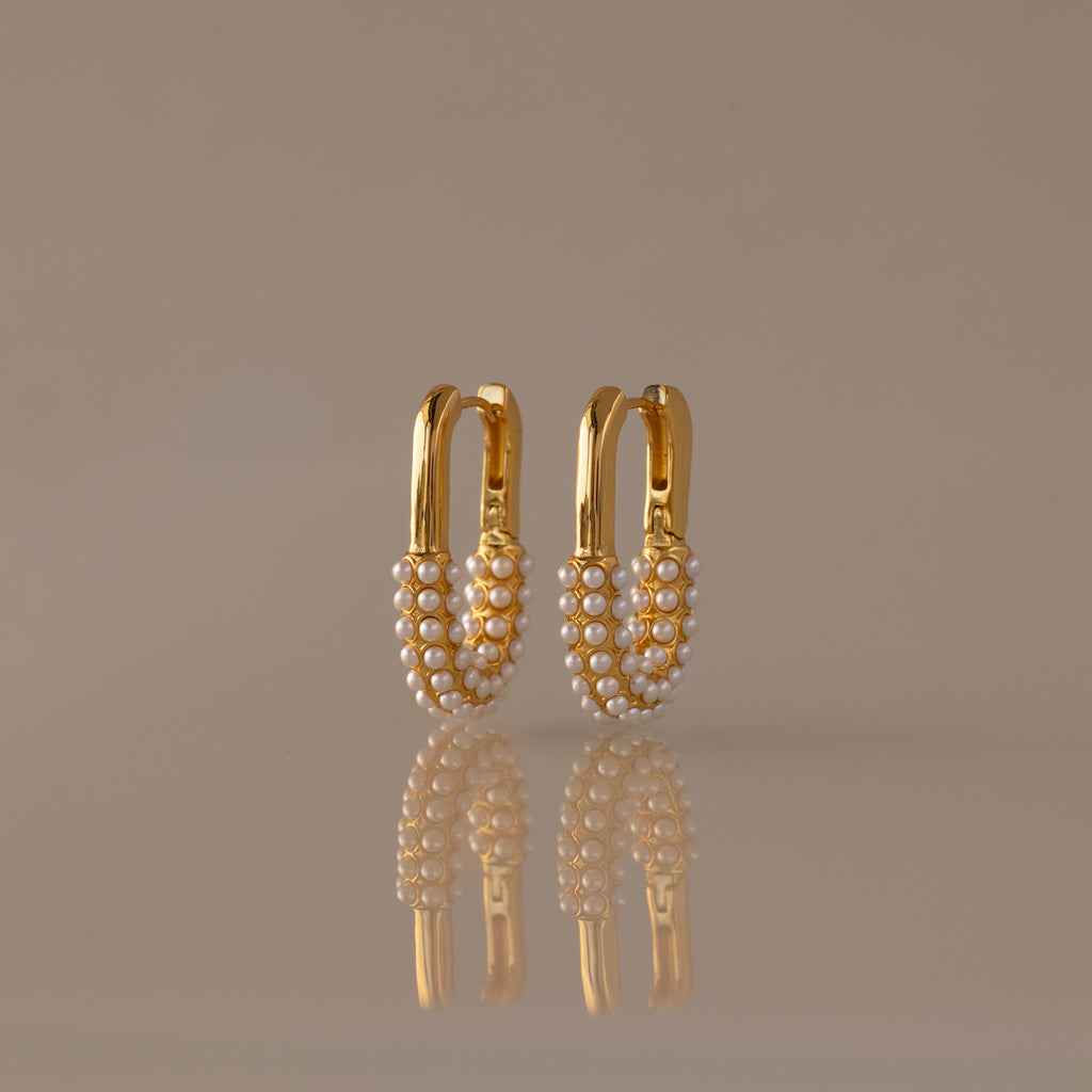 Pearl Cluster Link Hoops