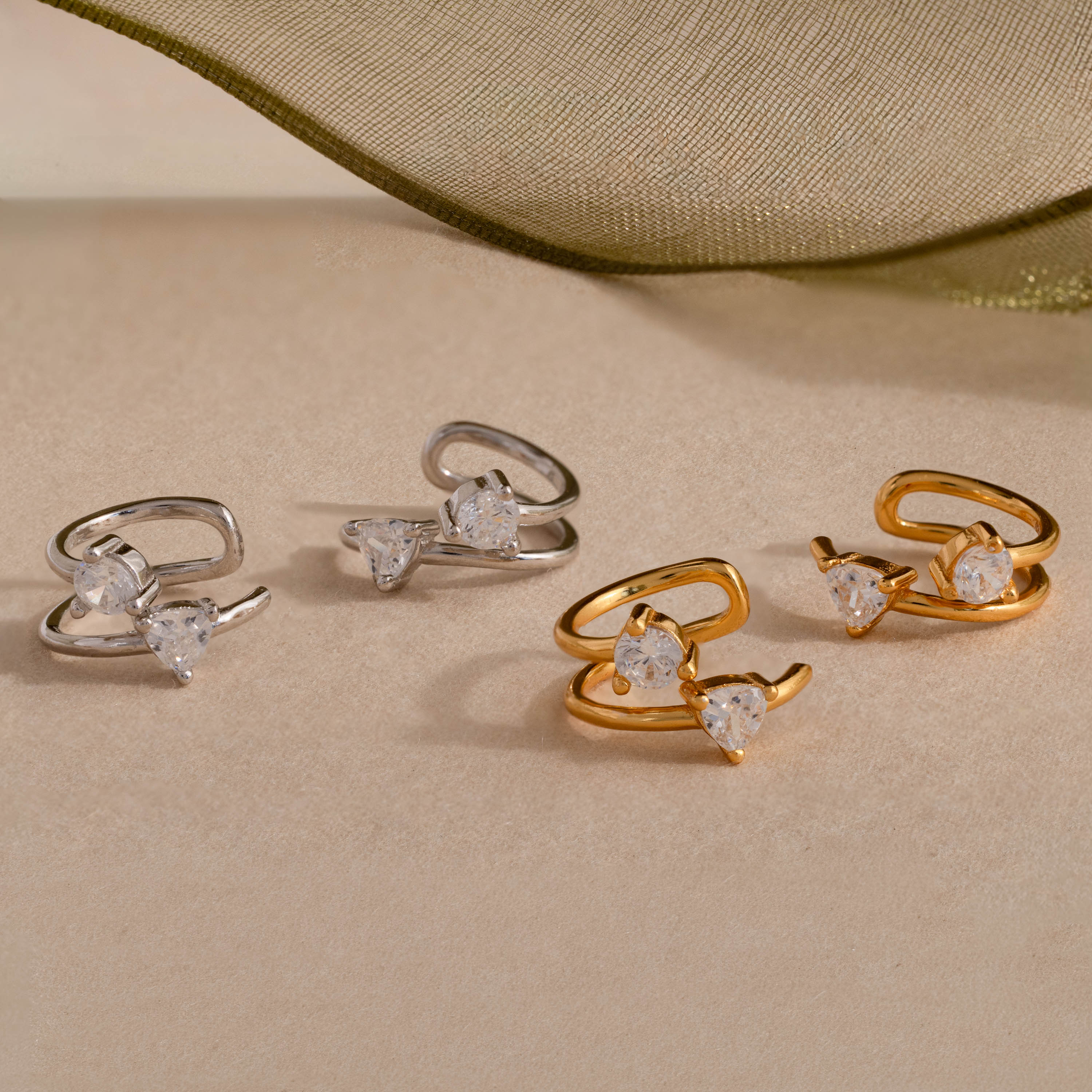 Duo Diamond Ear Cuffs