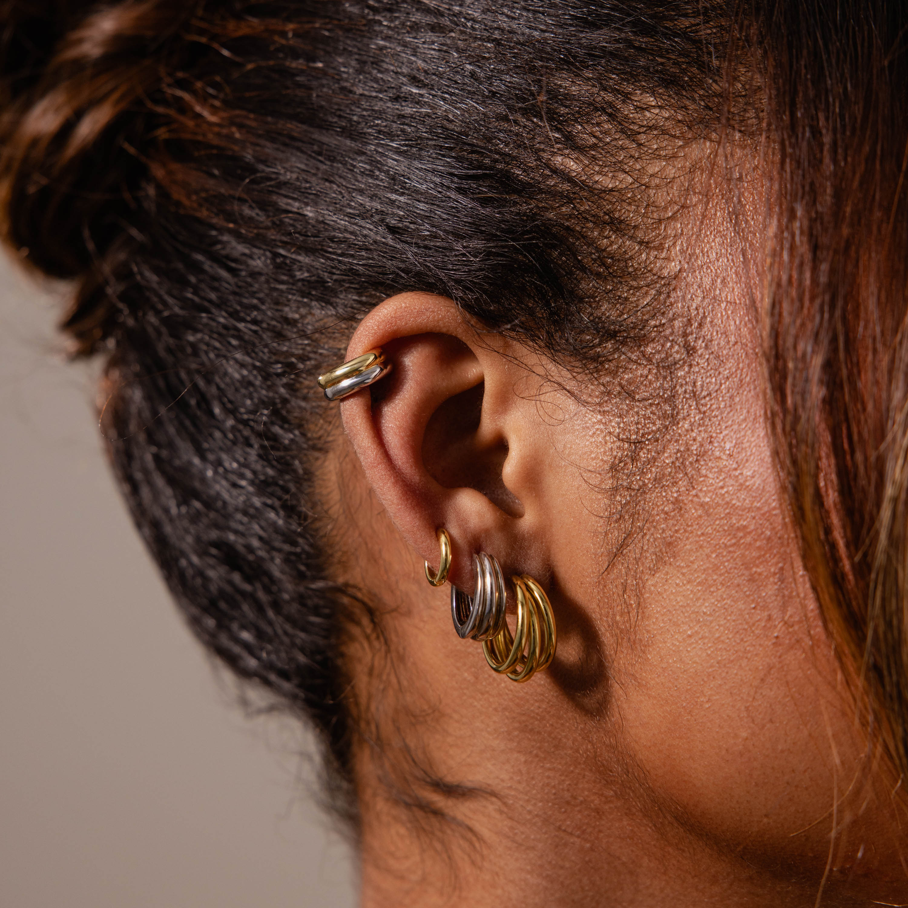 Mixed Metal Ear Cuffs