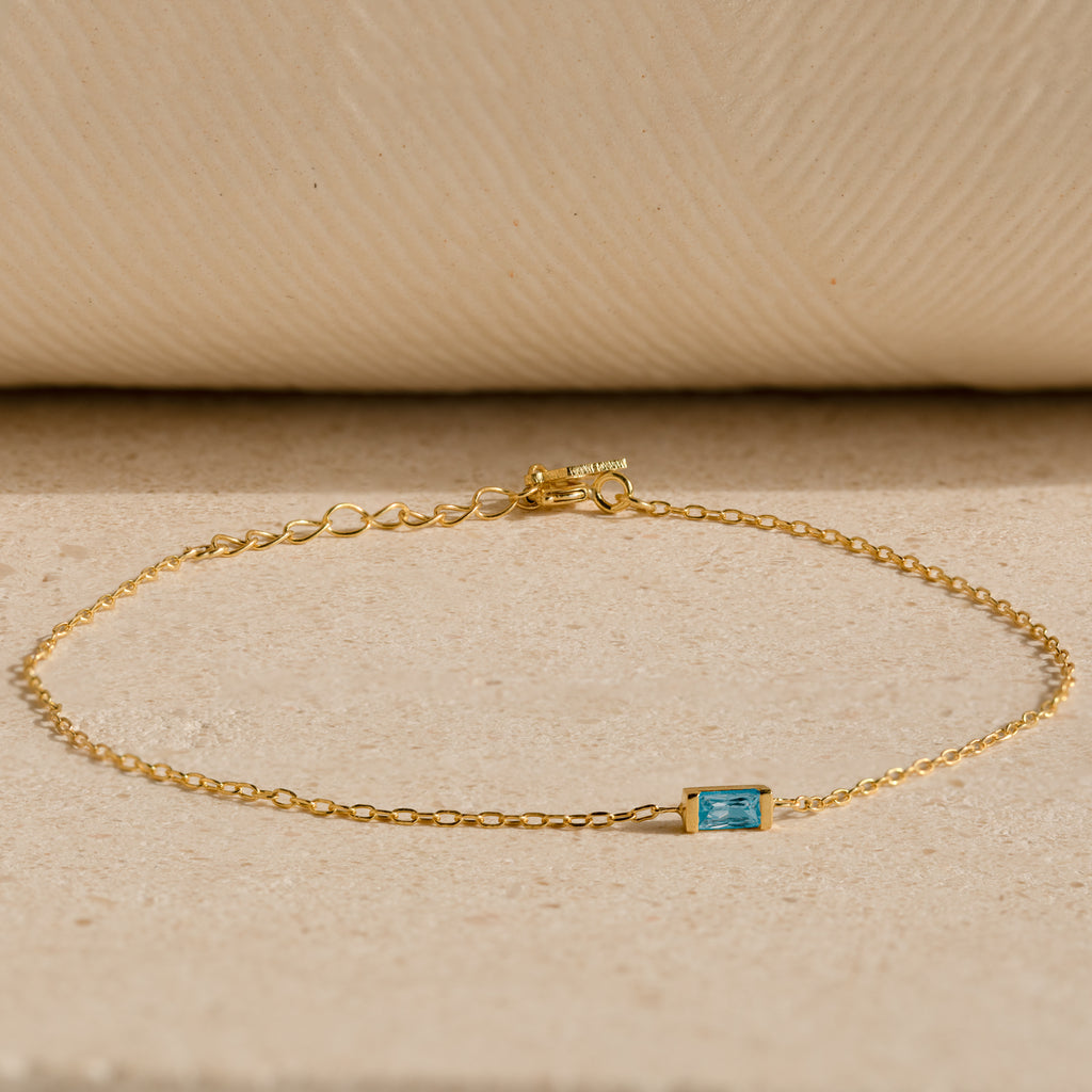 Baguette Blue Zircon Bracelet