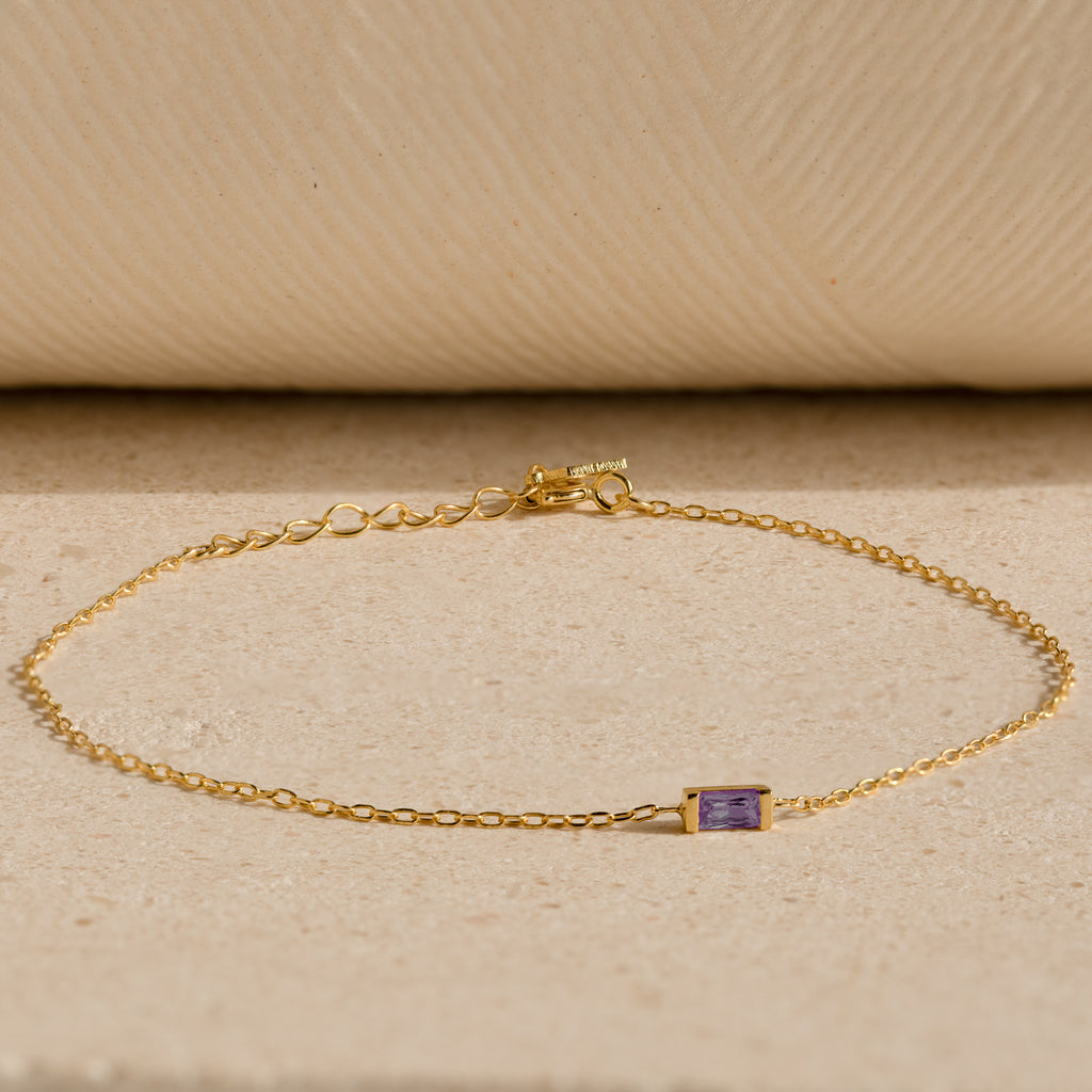 Baguette Amethyst Bracelet