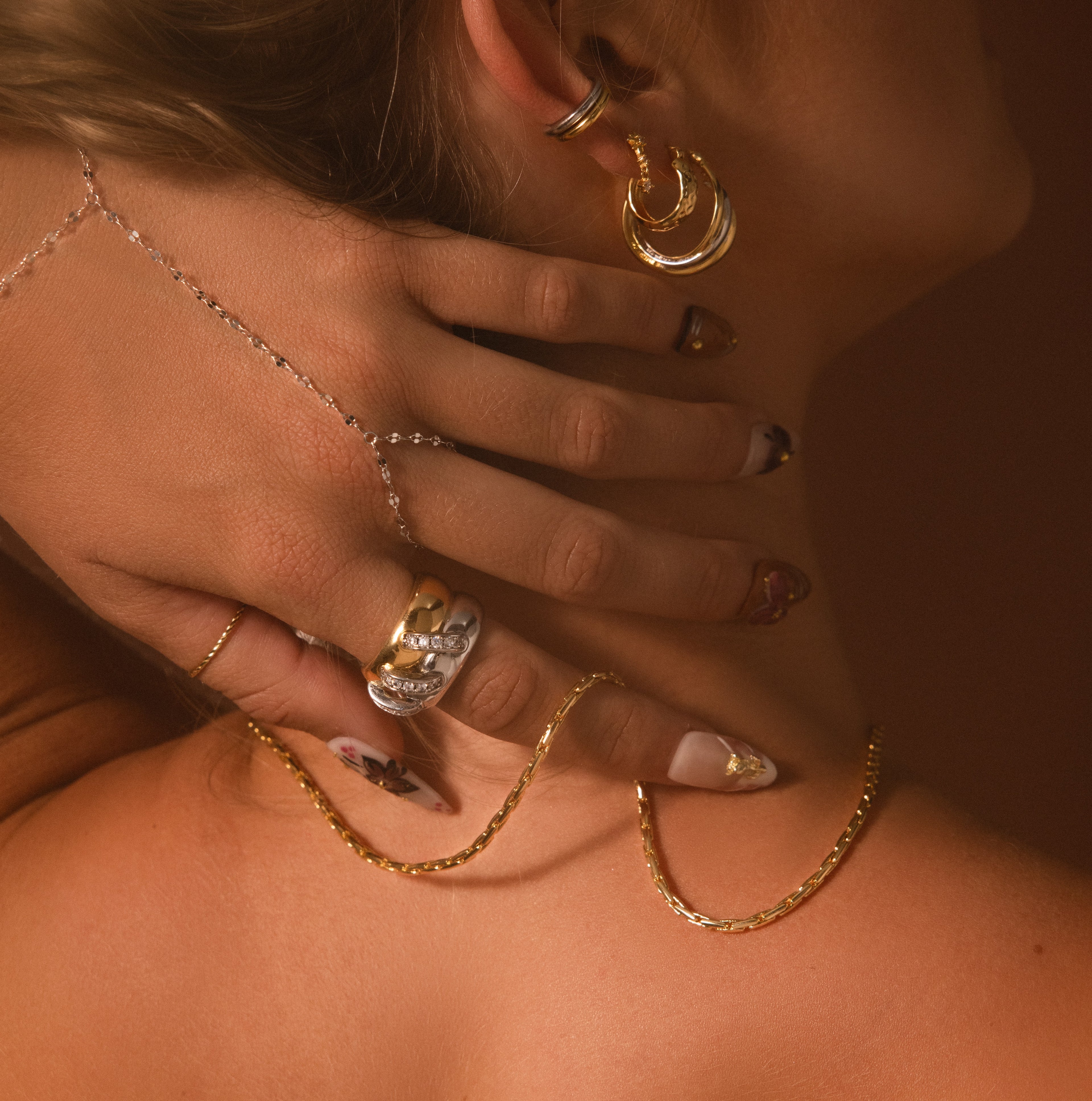 Twisted Mixed Metal Hoops