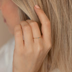 Thin Mini Aquamarine Ring