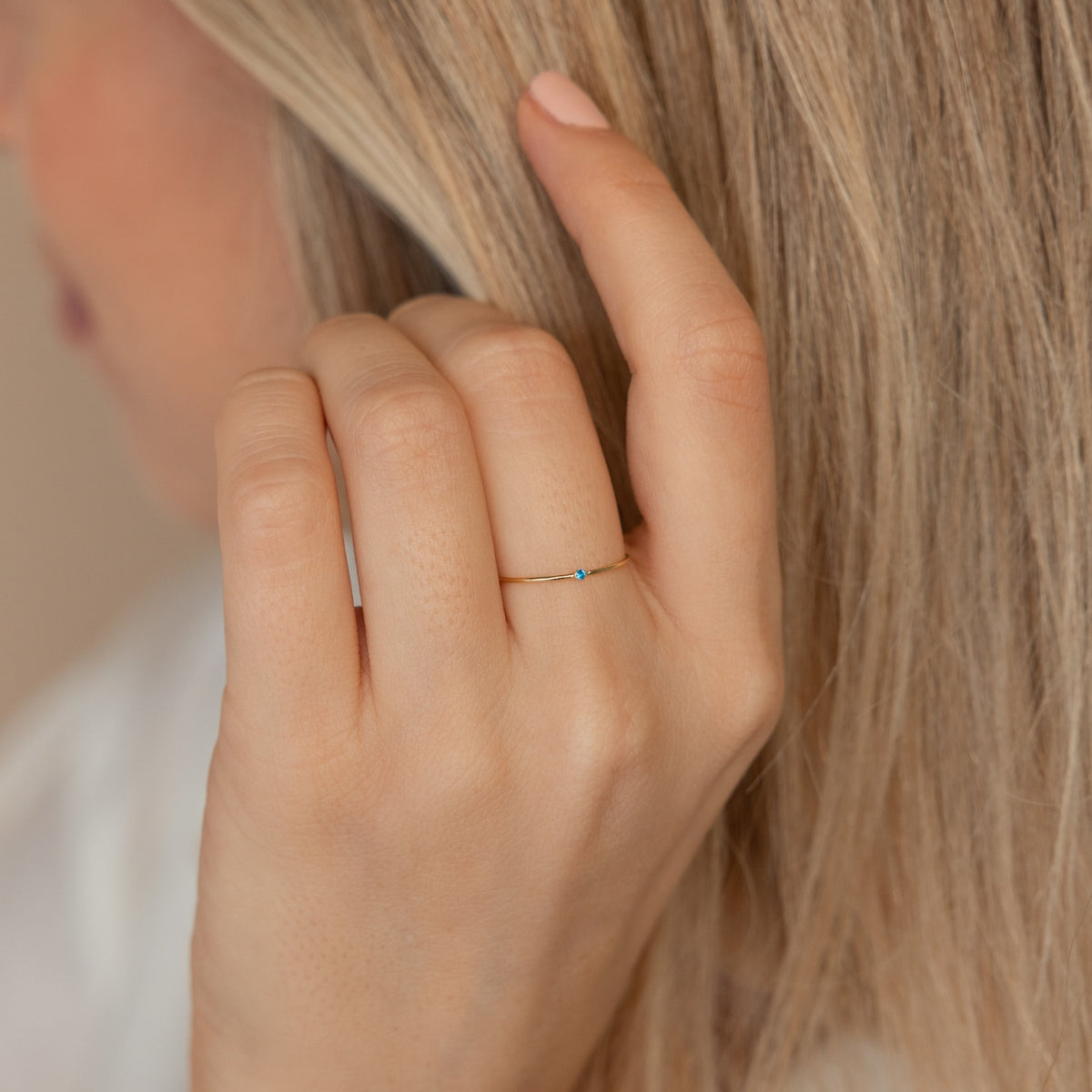 Thin Mini Peridot Ring