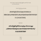 Font chart displays two Old English and print fonts with uppercase, lowercase, and numbers—ideal for personalizing your Old English Mini Tag Necklace or other initial necklaces.