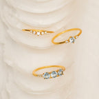 Conjunto de anillos apilables de diamantes