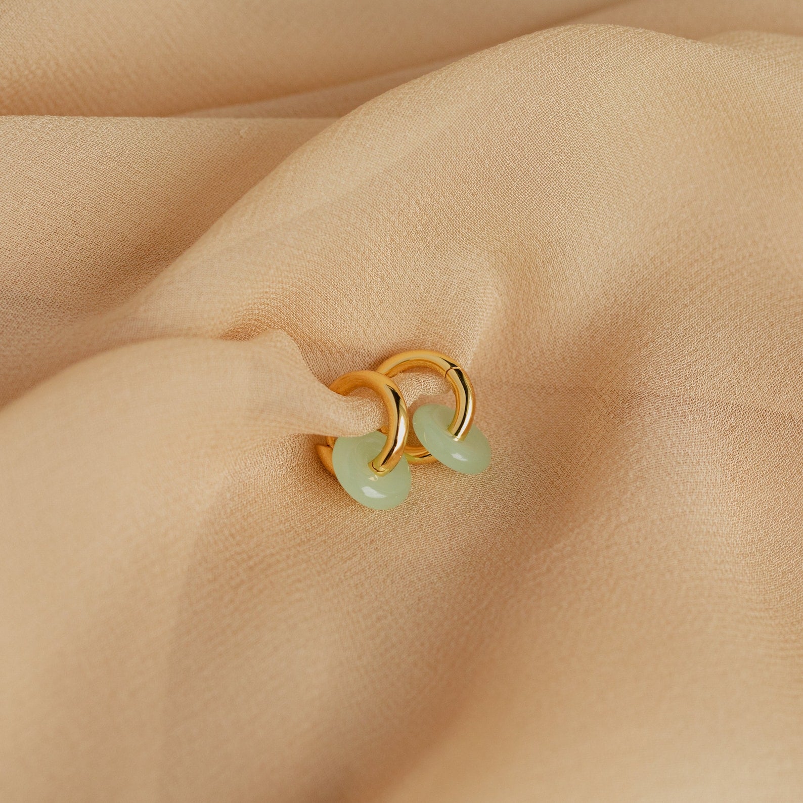 Dainty Jade Duo Hoops-Earrings-Caitlyn Minimalist