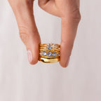 Conjunto de anillos apilables de diamantes