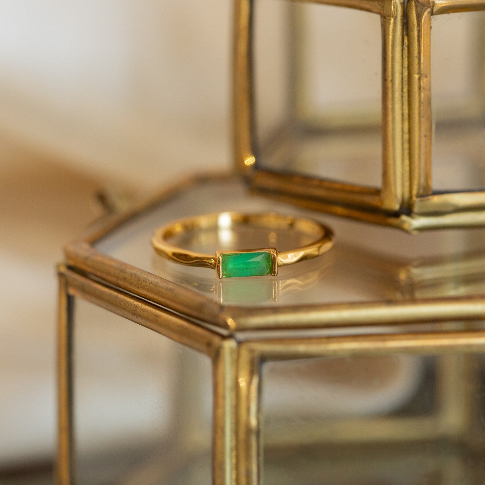 Jade Baguette Ring-Rings-Caitlyn Minimalist