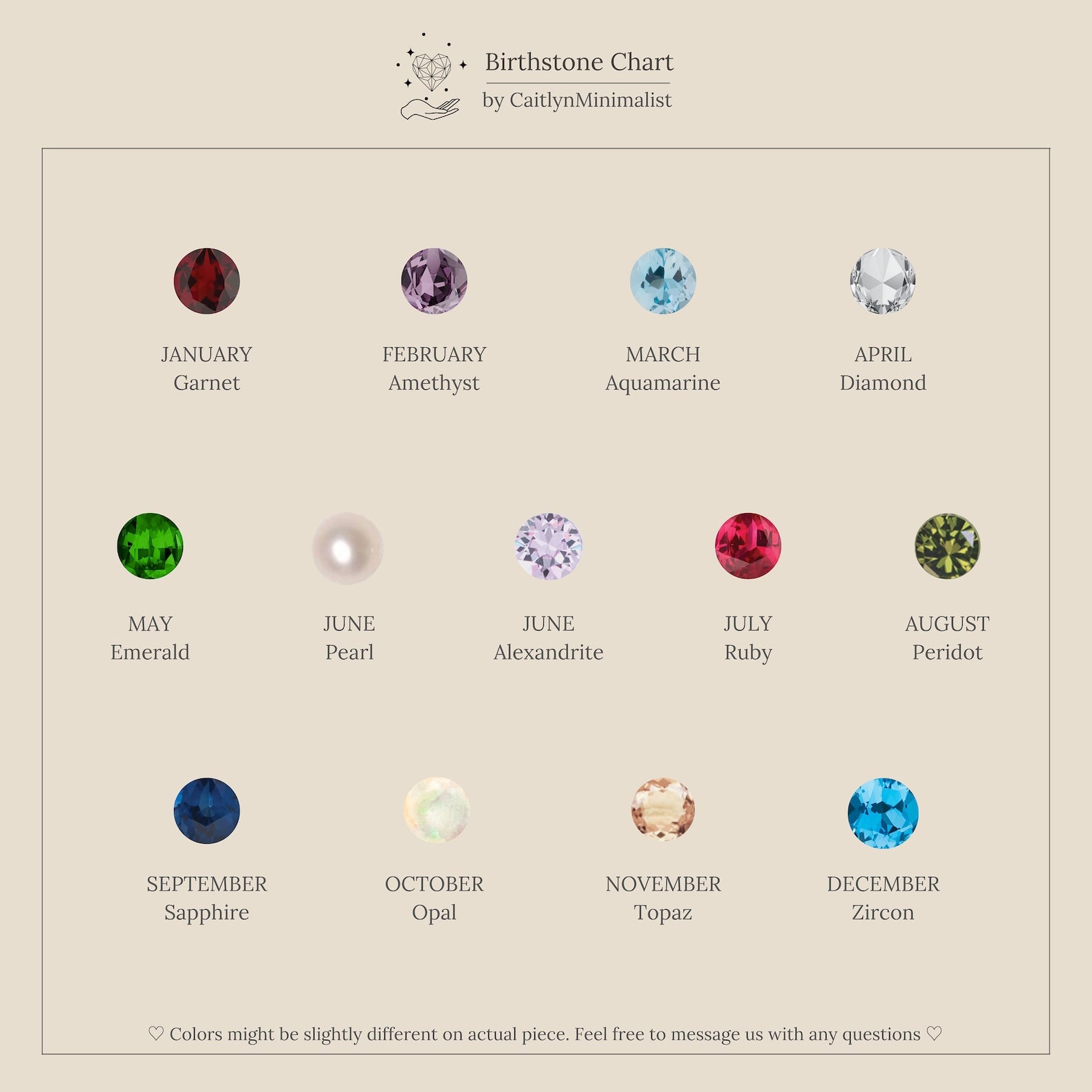 The Bella Birthstone Studs feature a gem for each month—garnet, amethyst, aquamarine, diamond, emerald, pearl—making them the perfect personalized gift for moms and daughters.