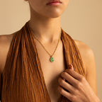Jade Oval Pendant Necklace-Necklaces-Caitlyn Minimalist