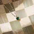 Tiny Jade Heart Necklace-Necklaces-Caitlyn Minimalist