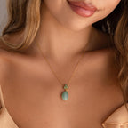 Jade Teardrop Necklace-Necklaces-Caitlyn Minimalist