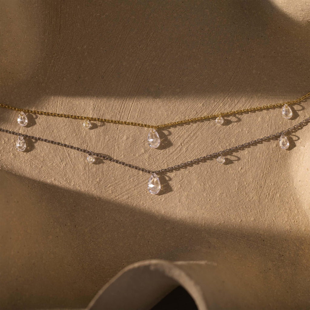 Rain Drop Station Necklace