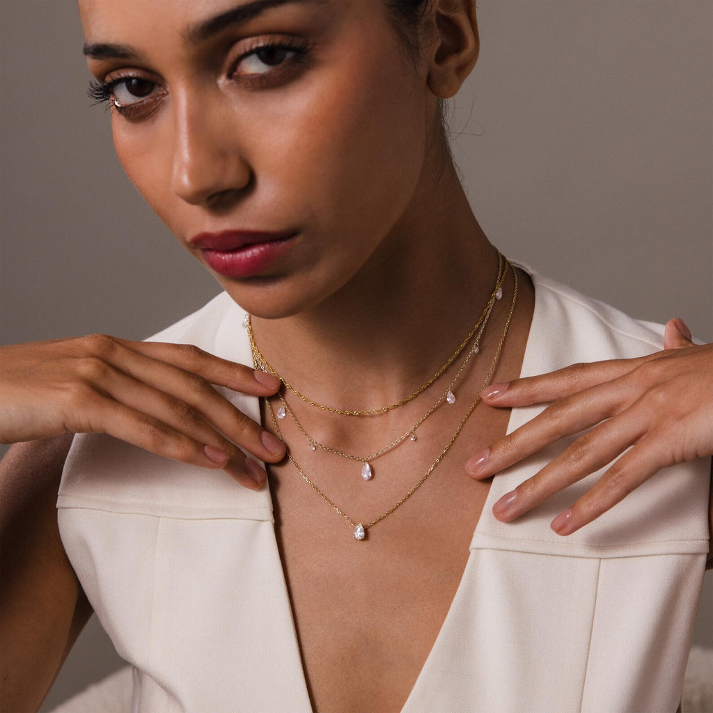 Rain Drop Station Necklace