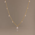 Rain Drop Station Necklace in 18K Gold