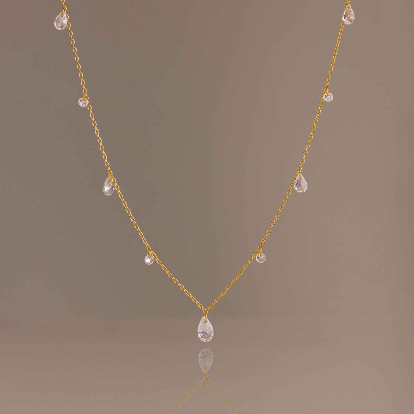 Rain Drop Station Necklace